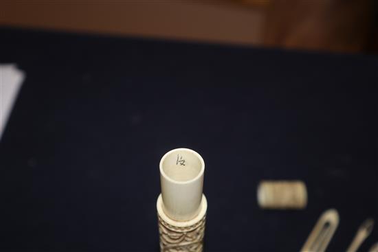 An ivory bodkin case length 15cm